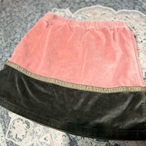 Hanna Andersson pink and grey velvet skirt, back to school - fall photo
